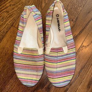 Airwalk multi colored striped flat espadrilles